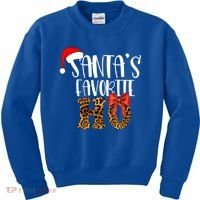Cute Cheetah SantaS Favorite Ho Christmas S Gift Kids Sweatshirt thumb 0