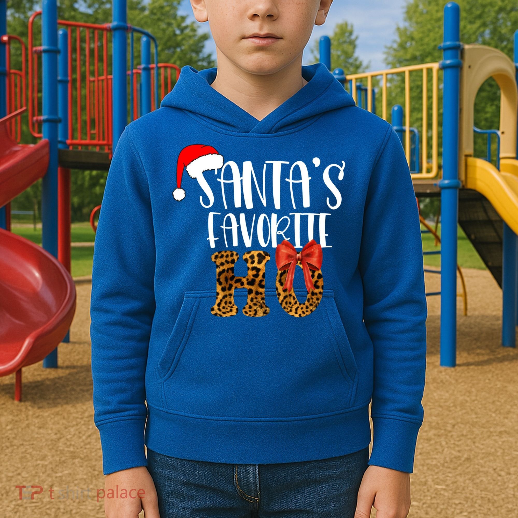 Cute Cheetah SantaS Favorite Ho Christmas S Gift Kids Hoodie