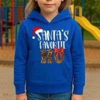 Cute Cheetah SantaS Favorite Ho Christmas S Gift Kids Hoodie thumb 3