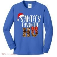 Cute Cheetah SantaS Favorite Ho Christmas S Gift Kids Long Sleeve Shirt thumb 0