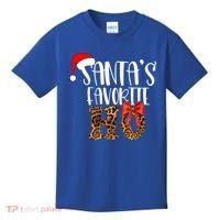 Cute Cheetah SantaS Favorite Ho Christmas S Gift Kids T-Shirt thumb 0