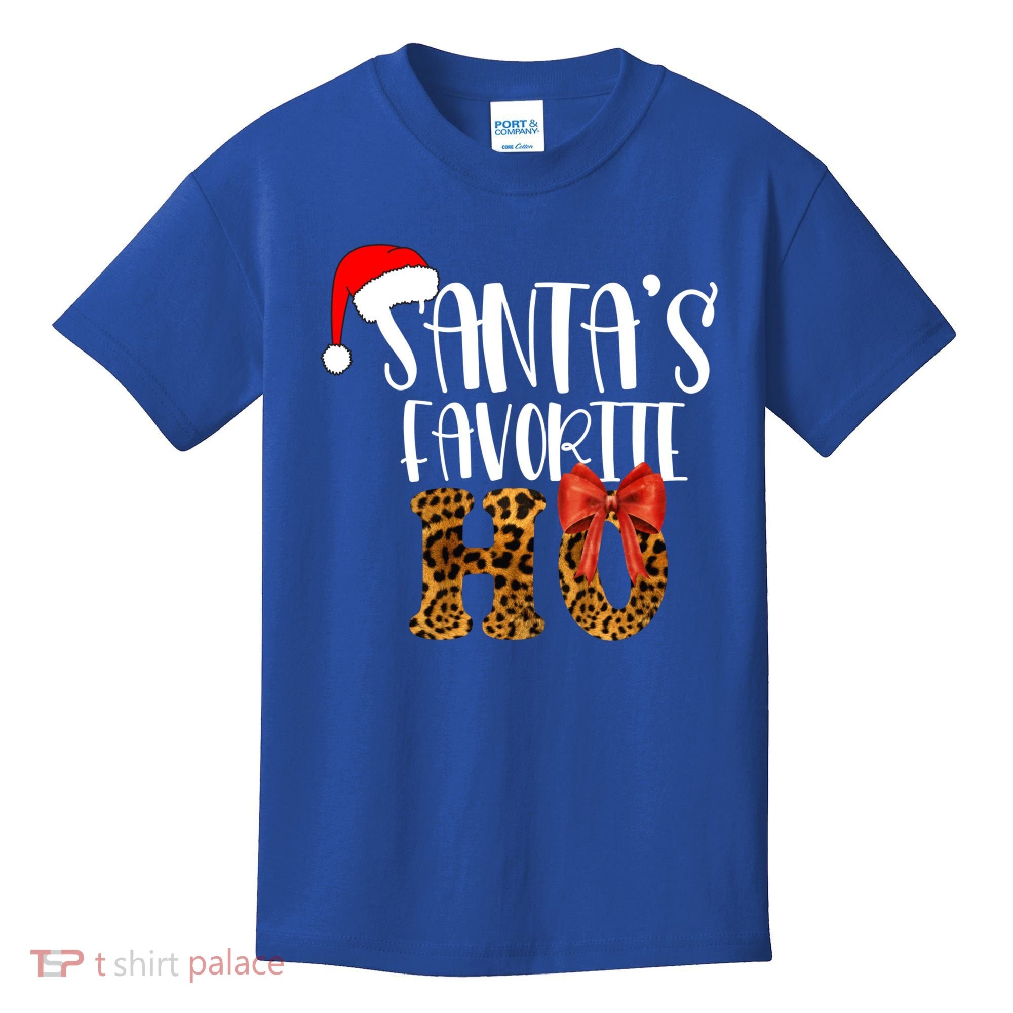 Cute Cheetah SantaS Favorite Ho Christmas S Gift Kids T-Shirt