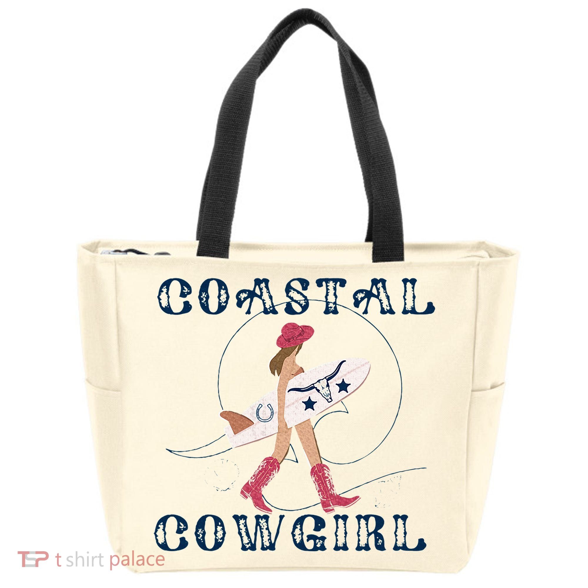 Coastal Cowgirl Surf Beach Tote Bag