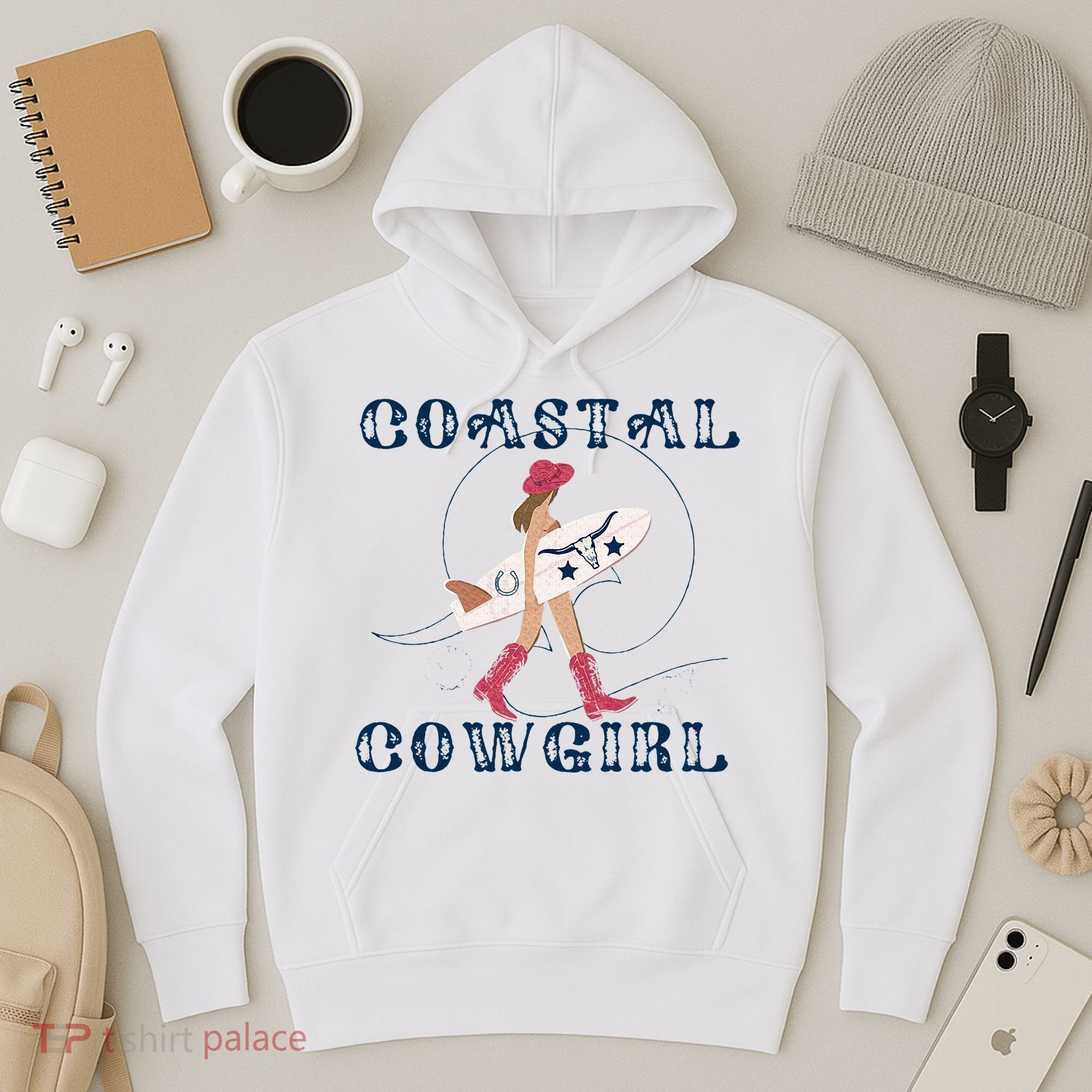 Coastal Cowgirl Surf Beach Hoodie
