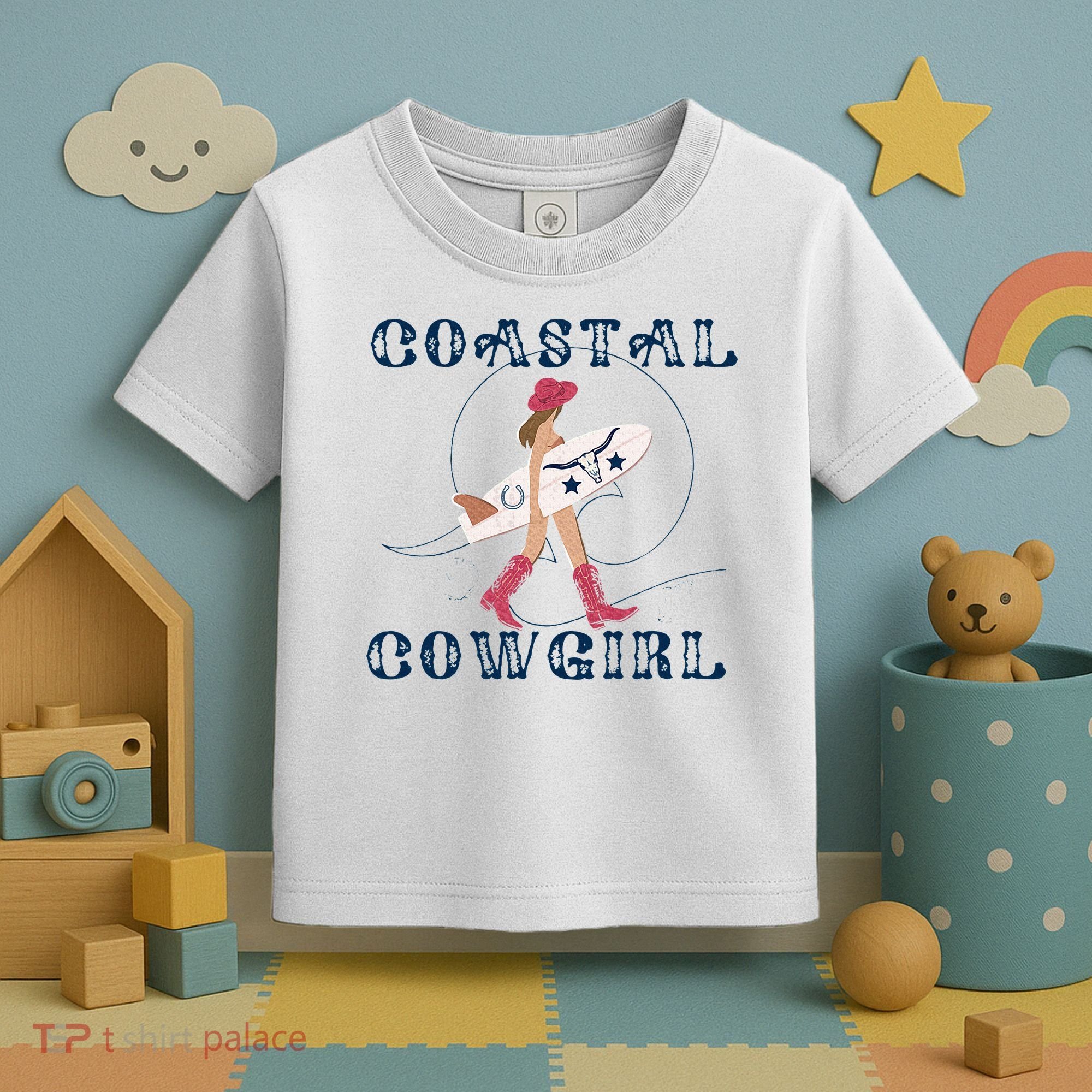Coastal Cowgirl Surf Beach Toddler T-Shirt