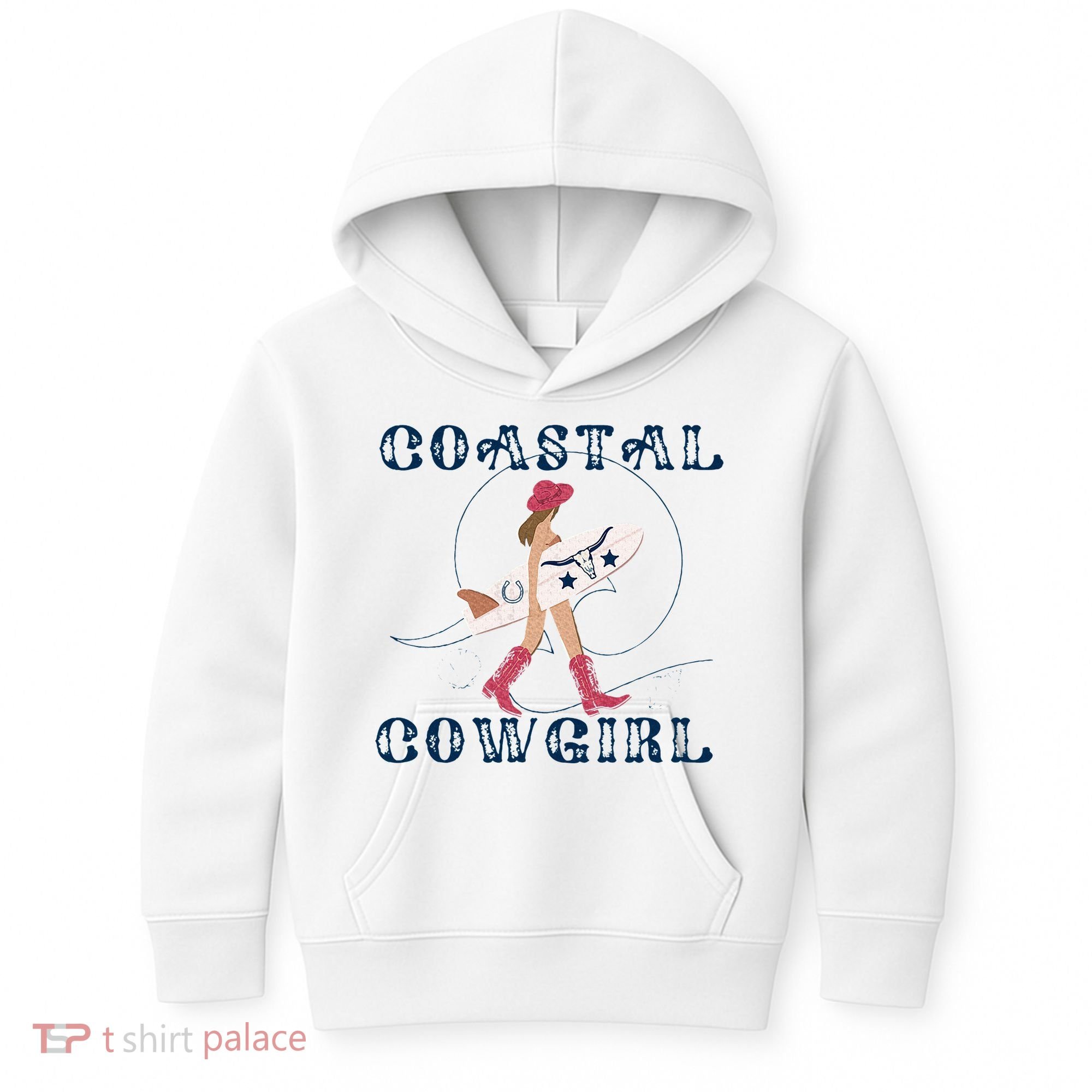 Coastal Cowgirl Surf Beach Kids Hoodie