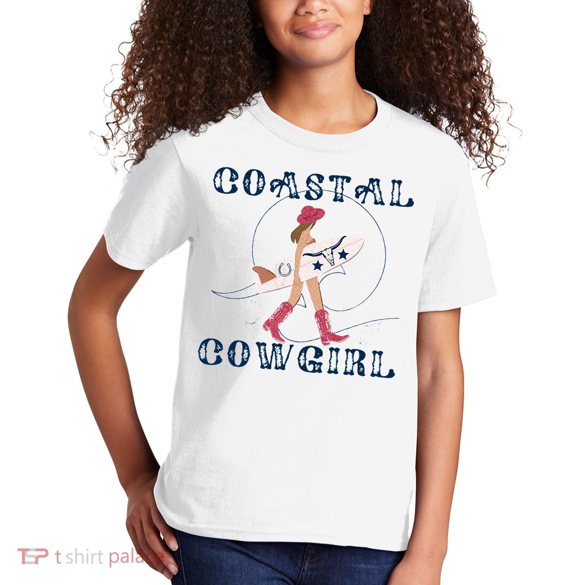 Coastal Cowgirl Surf Beach Kids T-Shirt