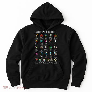 Counselor Coping Skills Alphabet Mental Health Awareness Hoodie