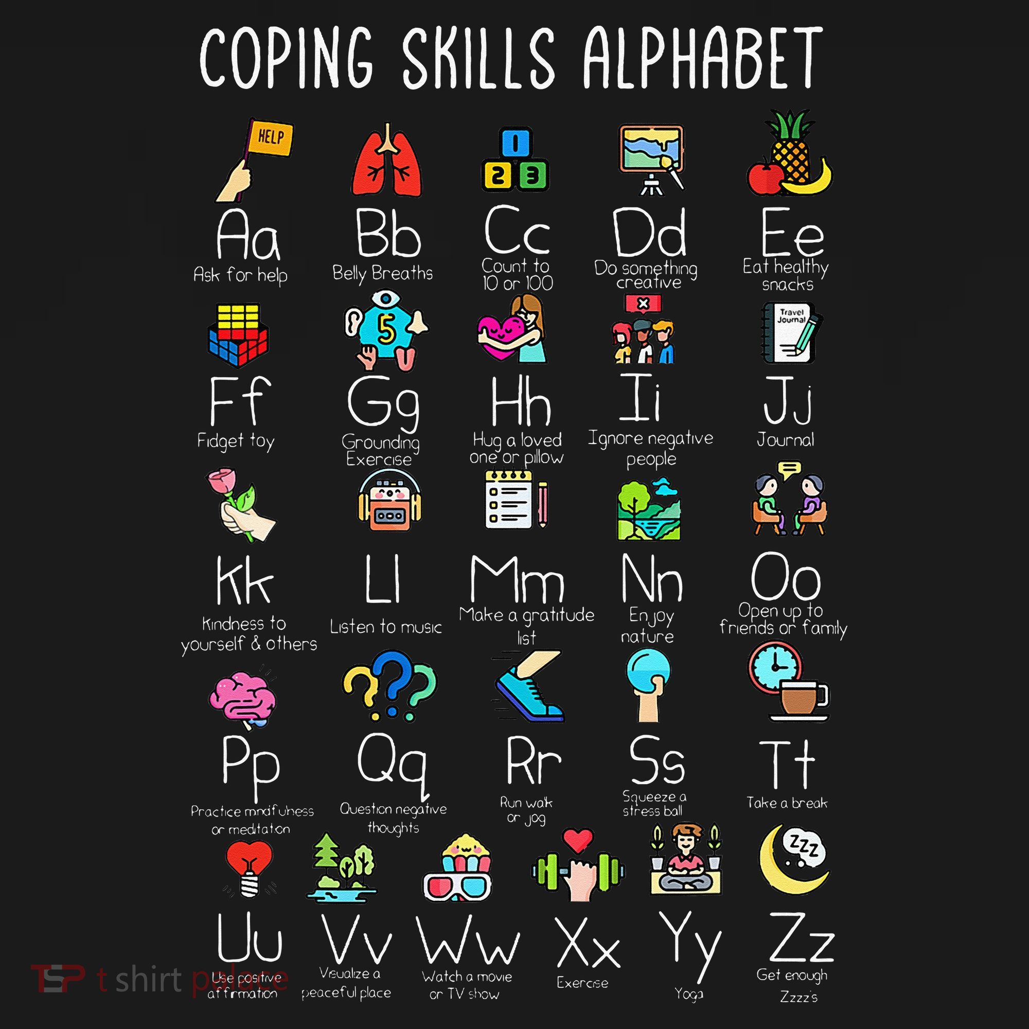 Counselor Coping Skills Alphabet Mental Health Awareness Women's Hoodie