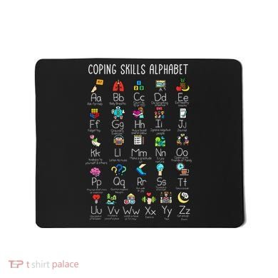Counselor Coping Skills Alphabet Mental Health Awareness Mousepad