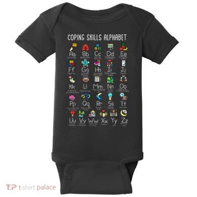 Counselor Coping Skills Alphabet Mental Health Awareness Baby Bodysuit