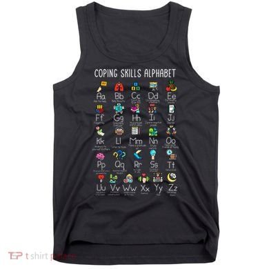 Counselor Coping Skills Alphabet Mental Health Awareness Tank Top