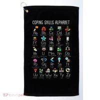 Counselor Coping Skills Alphabet Mental Health Awareness Golf Towel thumb 0