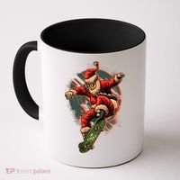 Cool Christmas Skateboarding Santa Claus Coffee Mug thumb 0