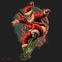 Cool Christmas Skateboarding Santa Claus Tumbler thumb 3