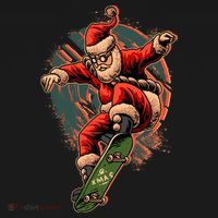Cool Christmas Skateboarding Santa Claus Ornament thumb 1
