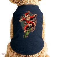 Cool Christmas Skateboarding Santa Claus Doggie Tank thumb 0