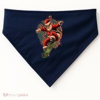 Cool Christmas Skateboarding Santa Claus USA-Made Doggie Bandana thumb 0