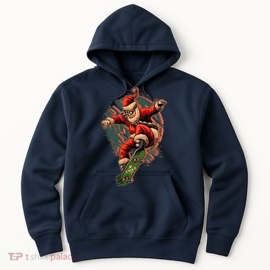 Cool Christmas Skateboarding Santa Claus Hoodie