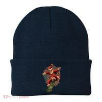 Cool Christmas Skateboarding Santa Claus Beanie thumb 0