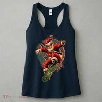 Cool Christmas Skateboarding Santa Claus Women's Tank Top thumb 3