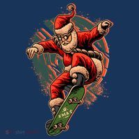Cool Christmas Skateboarding Santa Claus Baby Bodysuit thumb 2