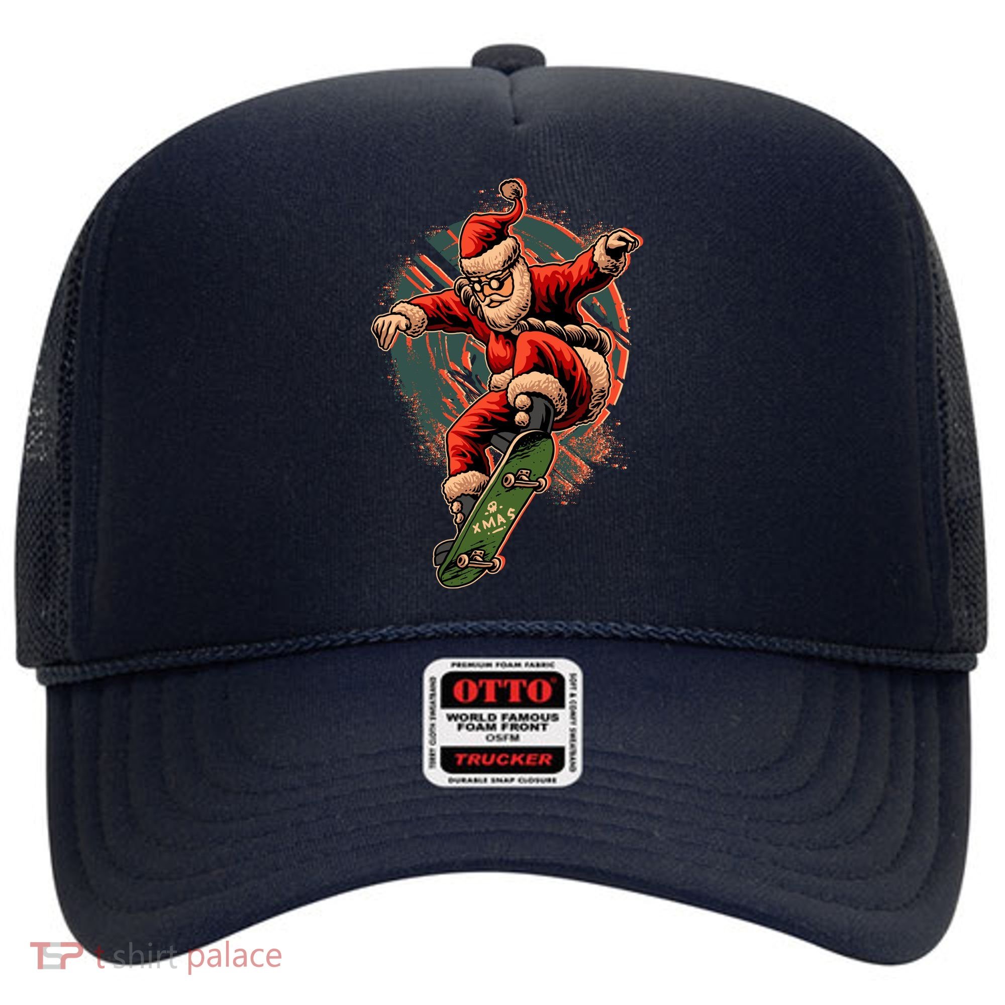 Cool Christmas Skateboarding Santa Claus Hat