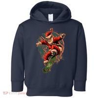 Cool Christmas Skateboarding Santa Claus Toddler Hoodie thumb 0