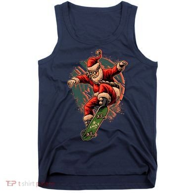 Cool Christmas Skateboarding Santa Claus Tank Top