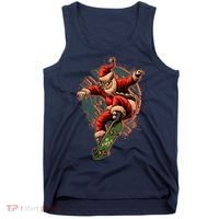 Cool Christmas Skateboarding Santa Claus Tank Top thumb 0