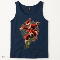 Cool Christmas Skateboarding Santa Claus Tank Top thumb 2
