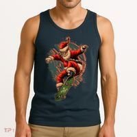 Cool Christmas Skateboarding Santa Claus Tank Top thumb 3