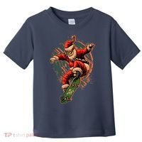 Cool Christmas Skateboarding Santa Claus Toddler T-Shirt thumb 0