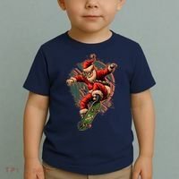 Cool Christmas Skateboarding Santa Claus Toddler T-Shirt thumb 2