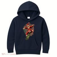 Cool Christmas Skateboarding Santa Claus Kids Hoodie thumb 0