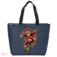 Cool Christmas Skateboarding Santa Claus Tote Bag thumb 0