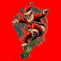 Cool Christmas Skateboarding Santa Claus Santa Hat thumb 1