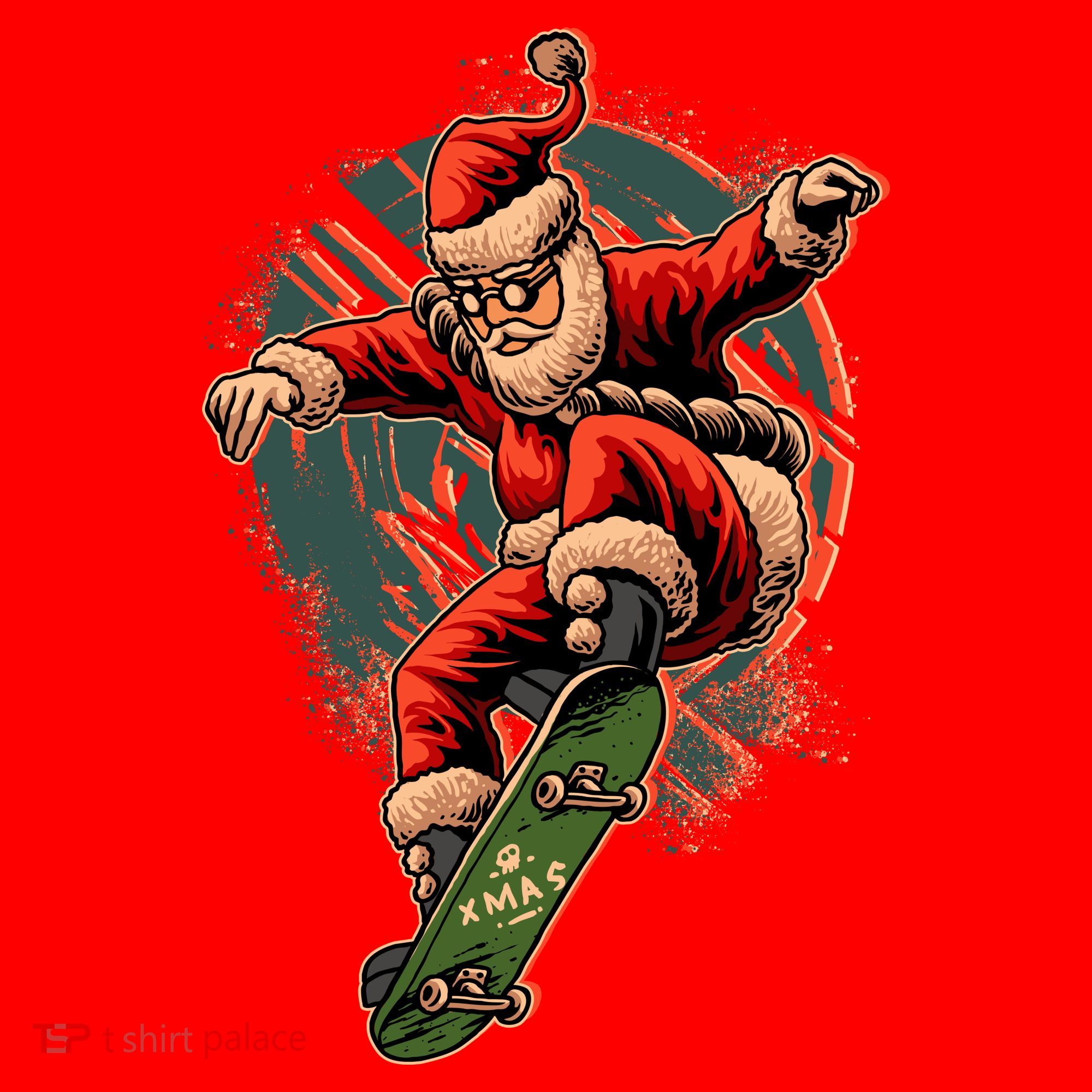 Cool Christmas Skateboarding Santa Claus Santa Hat