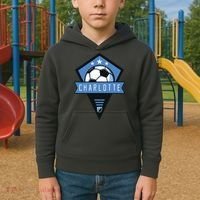 Cool Charlotte Soccer Jersey Kids Hoodie thumb 2