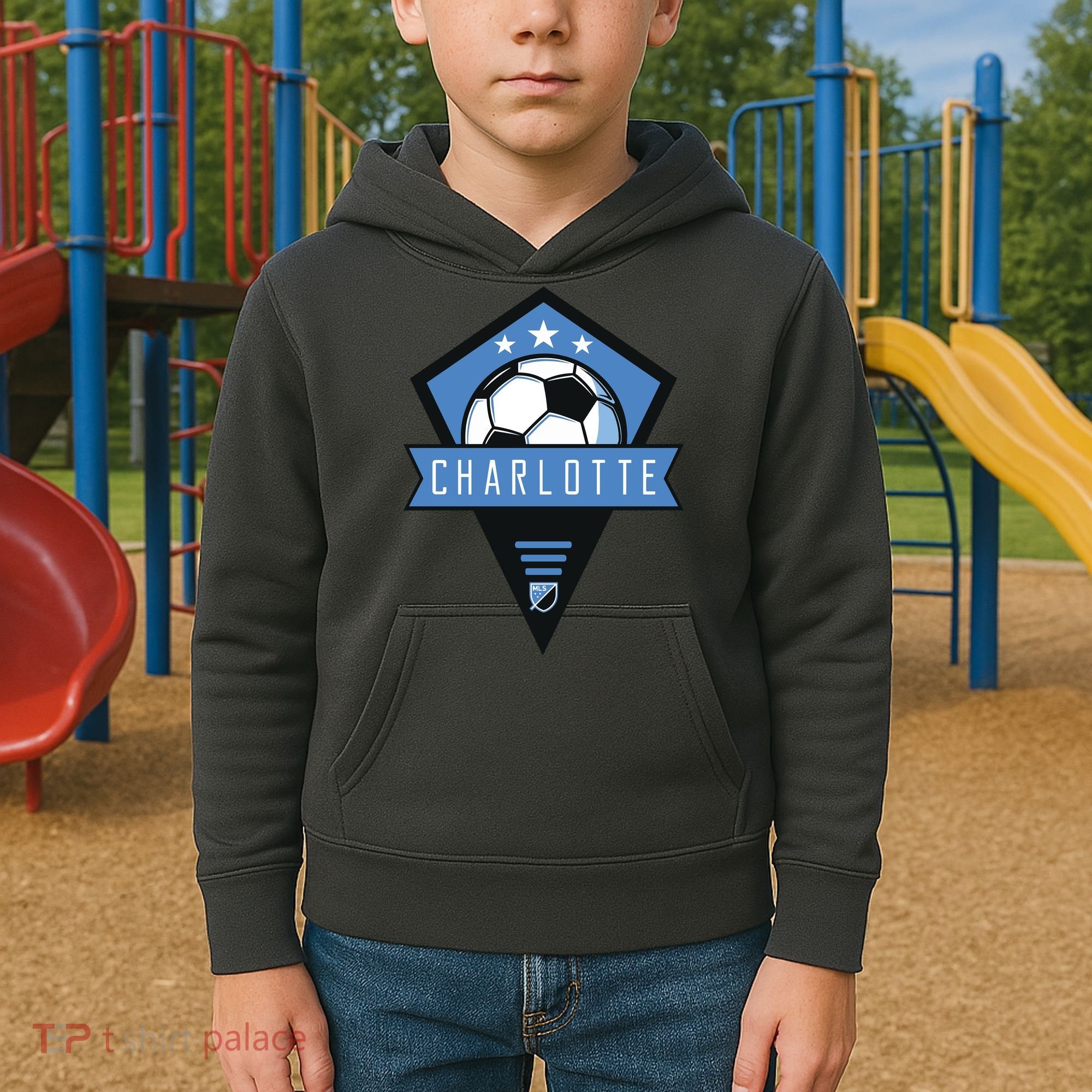 Cool Charlotte Soccer Jersey Kids Hoodie