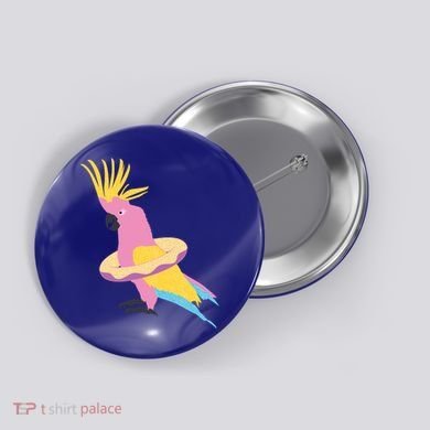 Cockatiel Cockatoo Summer Vacay Party Beach Vibes Funny Gift Button