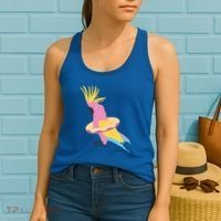 Cockatiel Cockatoo Summer Vacay Party Beach Vibes Funny Gift Women's Tank Top thumb 2