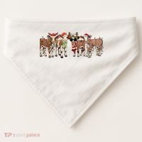 Christmas Cow Santa Claus Farmer Merry Christmas USA-Made Doggie Bandana thumb 0