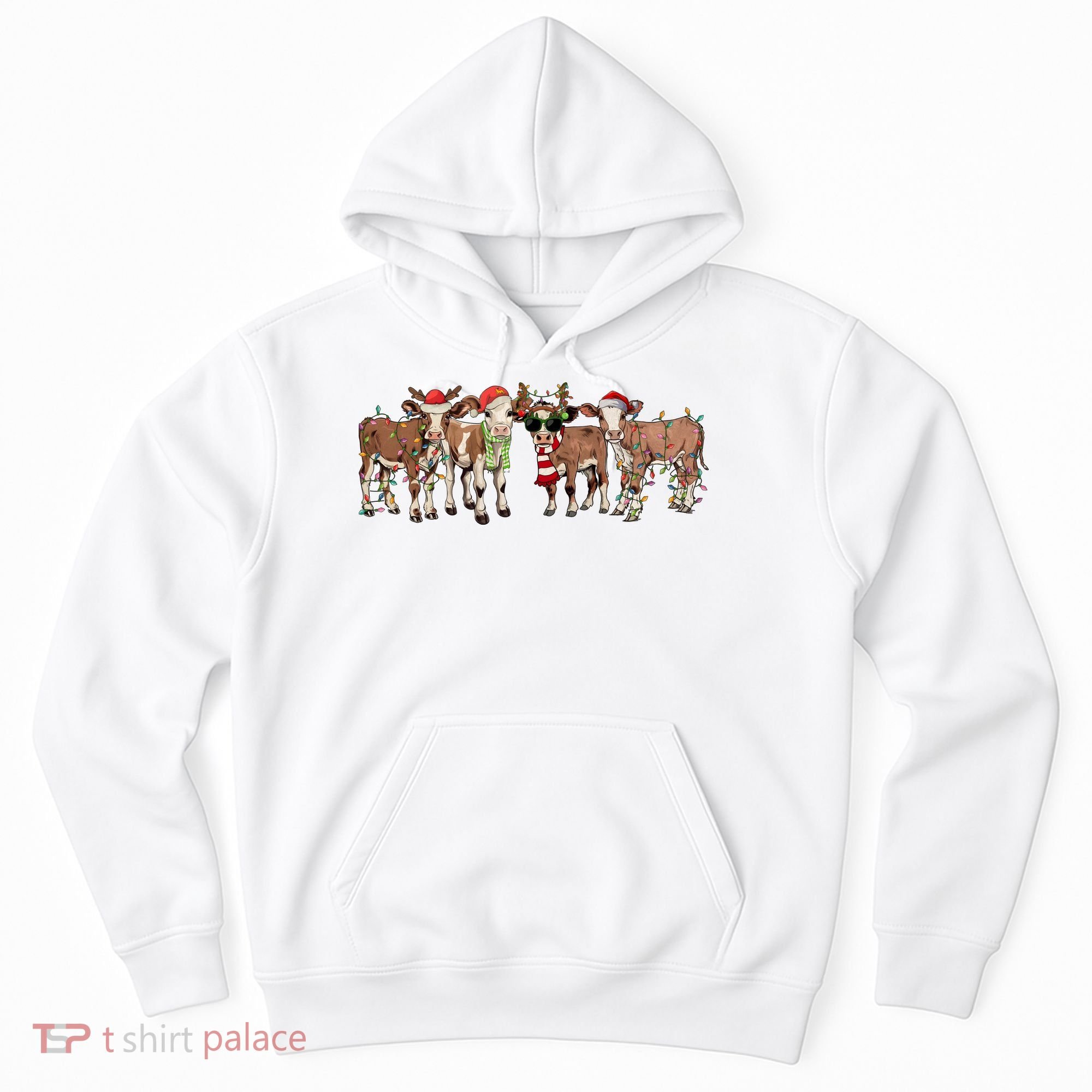 Christmas Cow Santa Claus Farmer Merry Christmas Hoodie