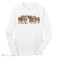 Christmas Cow Santa Claus Farmer Merry Christmas Long Sleeve Shirt thumb 0