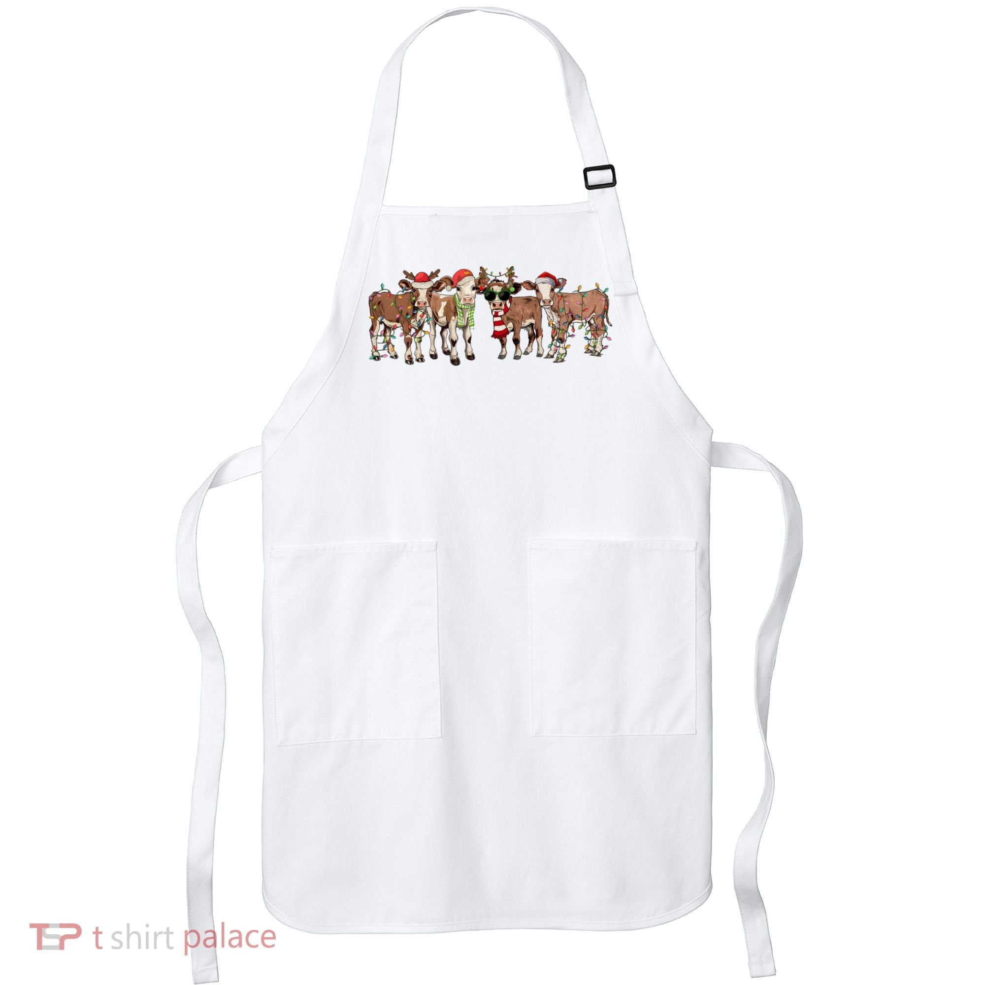 Christmas Cow Santa Claus Farmer Merry Christmas Apron