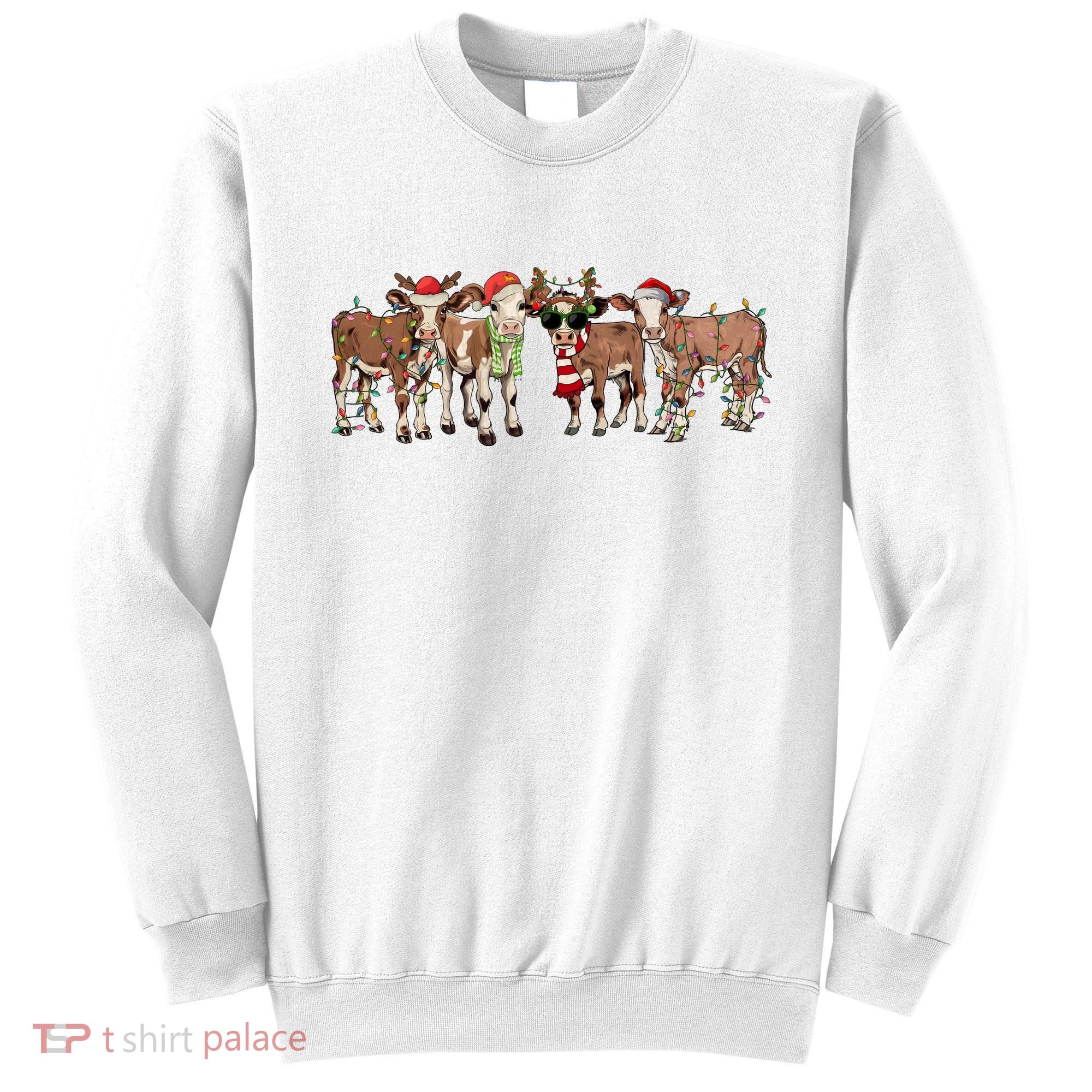 Christmas Cow Santa Claus Farmer Merry Christmas Sweatshirt