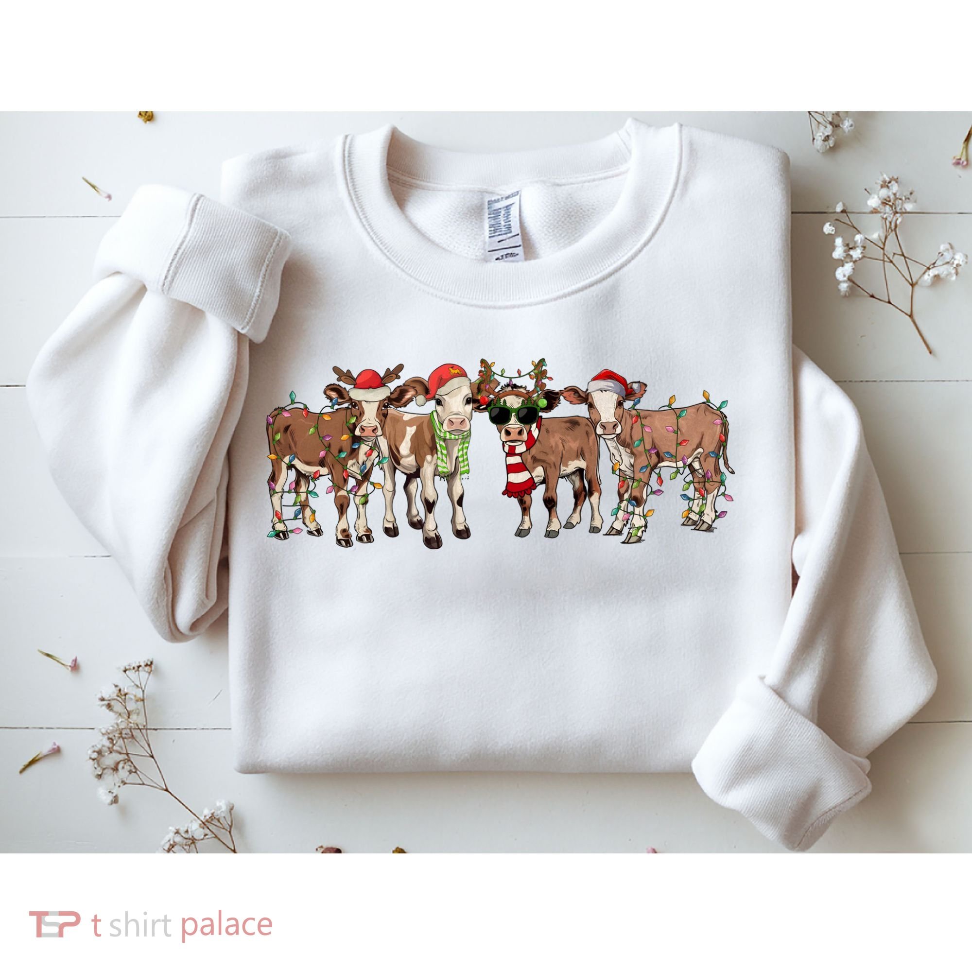 Christmas Cow Santa Claus Farmer Merry Christmas Sweatshirt