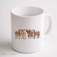 Christmas Cow Santa Claus Farmer Merry Christmas Coffee Mug thumb 1