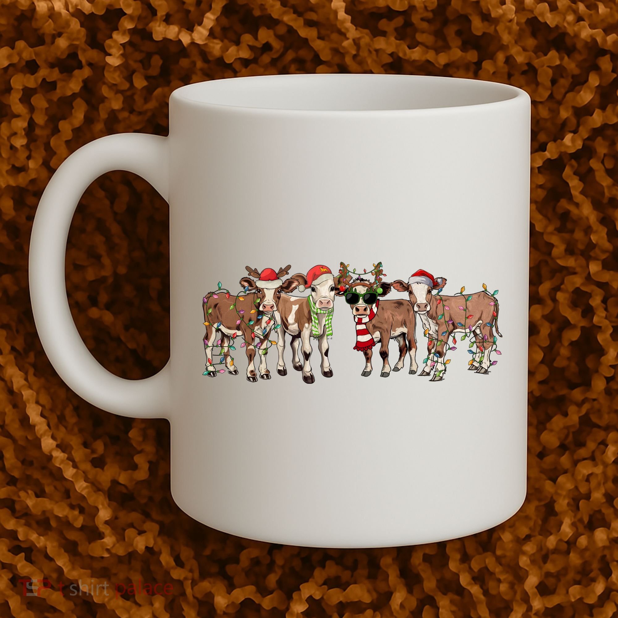 Christmas Cow Santa Claus Farmer Merry Christmas Coffee Mug